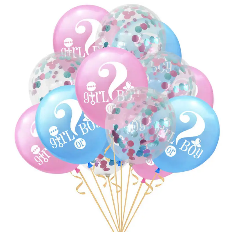 10 шт. латекс девочки или мальчика воздушный шар с конфетти воздушные шары Пол раскрыть Baby Shower вечерние Декор детские игрушки объявление беременности - Цвет: 15pcs