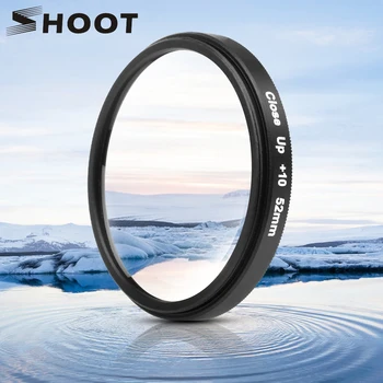 

SHOOT 52mm 10x Magnification Macro Close Up Lens Filter With Adapter Ring for GoPro Hero 7 6 5 Black Camera for Go pro Accessory