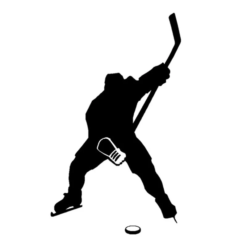 

10.2CM*17.3CM Fashion Sports Hockey Black/Silver Decoration Silhouette Decal Vinyl Car Sticker S9-1144