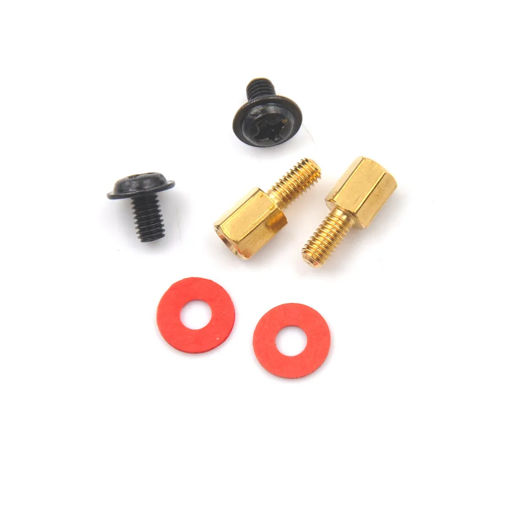 

10Pcs High Quality Golden Motherboard Riser+Silver Screws 6.5mm 6-32-M3 Computer Red Washers