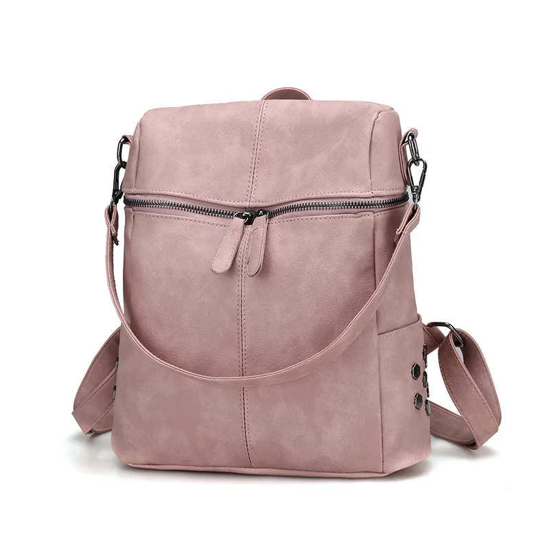 

Fashion Large Capacity Shoulder Bags Vintage Backpack Women Mochila Mujer Leather Backpacks for Teenage Girls School Bags Black