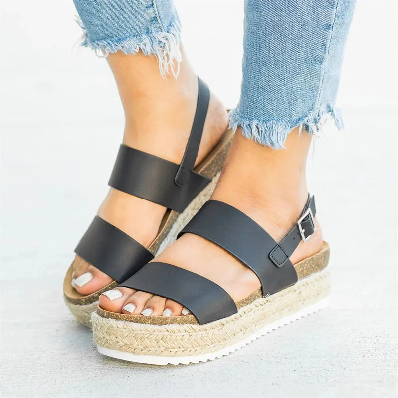

Summer women's new large size sandals retro Roman platform sandals