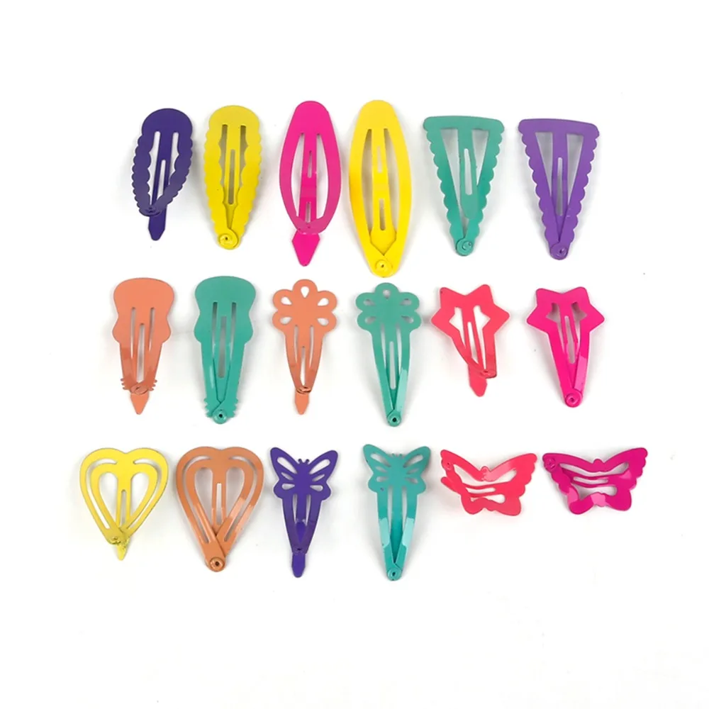 10Pcs Lots Boutique Girl Baby Kids Hair Clips Snap Hairpin Grip Candy Color 