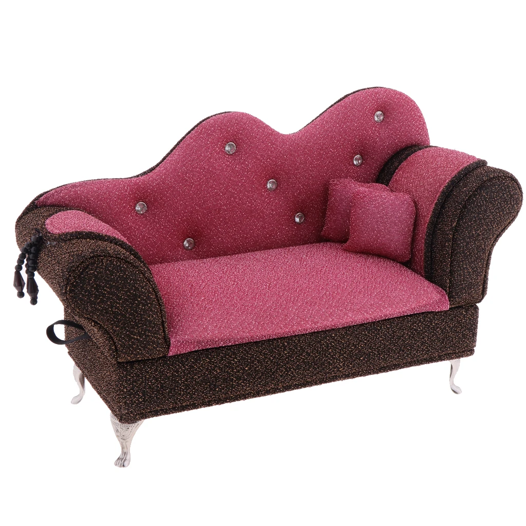 1/6 Scale Doll House Furniture Long Sofa Chaise Lounge Recliner - 1/6 Scale Doll House Furniture Long Sofa Chaise Lounge Recliner