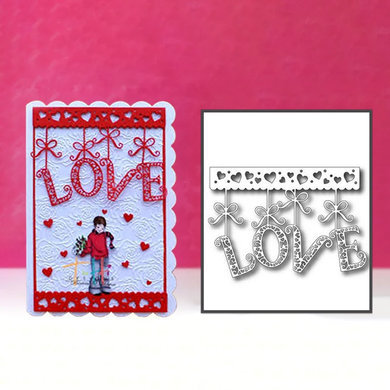 

Eastshape Hanging Love Word Metal Cutting Dies Scrapbooking for Card Making Photo Embossing Crafts Die Cut Christmas New 2019