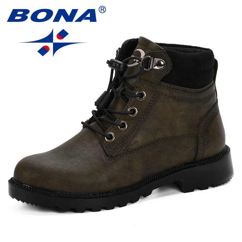 Beste BONA 2019 kinderen Laarzen Herfst Winter kinderen Enkel Laarzen Jongens en Meisjes Laarzen Comfortabele Studenten Winter Schoenen