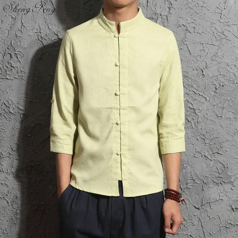 Traditional chinese blouse traditional chinese clothing for men tang suit oriental mens clothing traditional shirt Q019