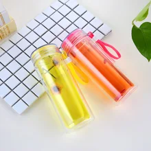 1 шт., двухслойная стеклянная чашка, офисная, дорожная, чайная кружка, чашка для воды, портативная посуда для напитков, бытовая бутылка, высокая термостойкость 360 мл