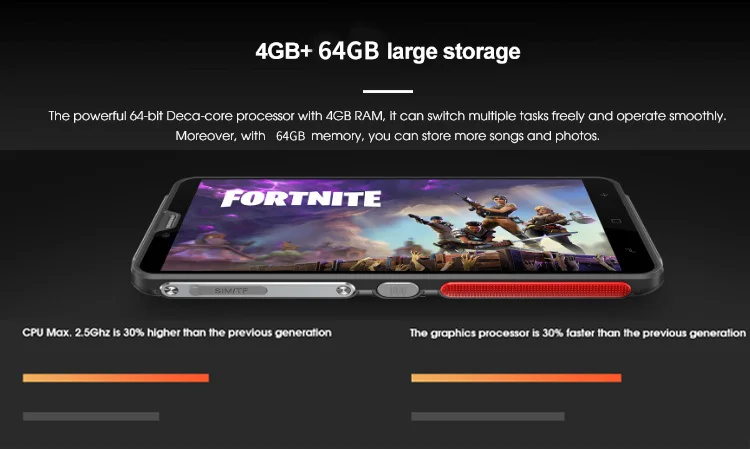 ELEPHONE Soldier 4GB RAM 64GB ROM Helio X25 MTK6797T 2.5GHz Deca Core 5.5 Inch Corning Gorilla Glass 3 2K Screen  Support Side Fingerprint Unlock NFC SOS Gravity Induction Android 8.0 IP68 4G LTE Smartphone