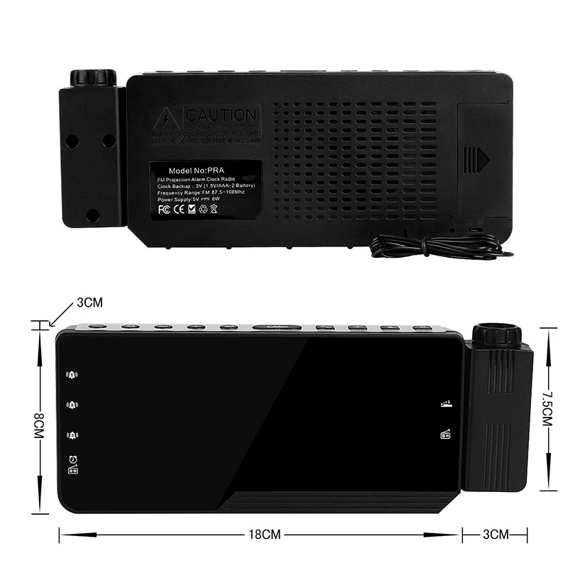Будильник FM радио Повтор Таймер Температура 180 градусов настольные настенные часы светодиодный дисплей USB кабель для зарядки