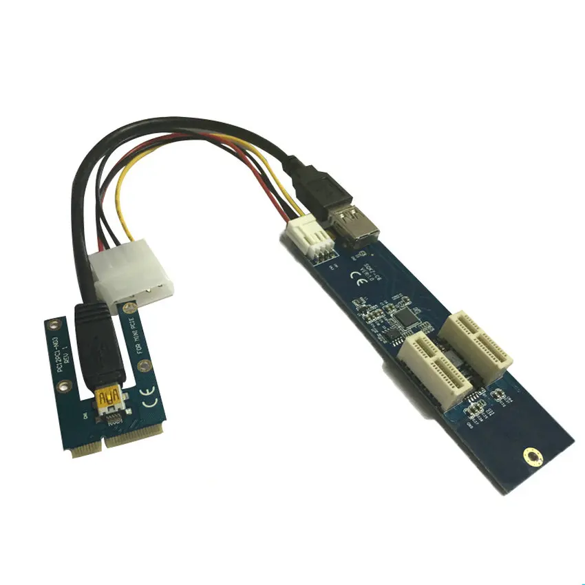 Great-Q mini PCI Express to Dual mini PCI Express Adapter Card mini PCIe x1 to Router Tow 2 Mini PCI-E slot Riser Card