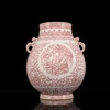 Ceramics Double Ears Ming Dynasty Handpainting Handmade Antique Vase With Underglaze Red Lotus Elegant and Beautiful Treasure 1