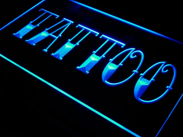 

i550 Tattoo Shop Bar Pub Art Piercing LED Neon Light Sign On/Off Switch 20+ Colors 5 Sizes