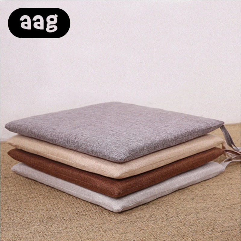 Us 5 7 Aag Japanese Style Simple Linen Solid Color Cushion Mat Home Office Sofa Decor Chair Thickening Pad Seat Cushion Chair Cushion In Cushion