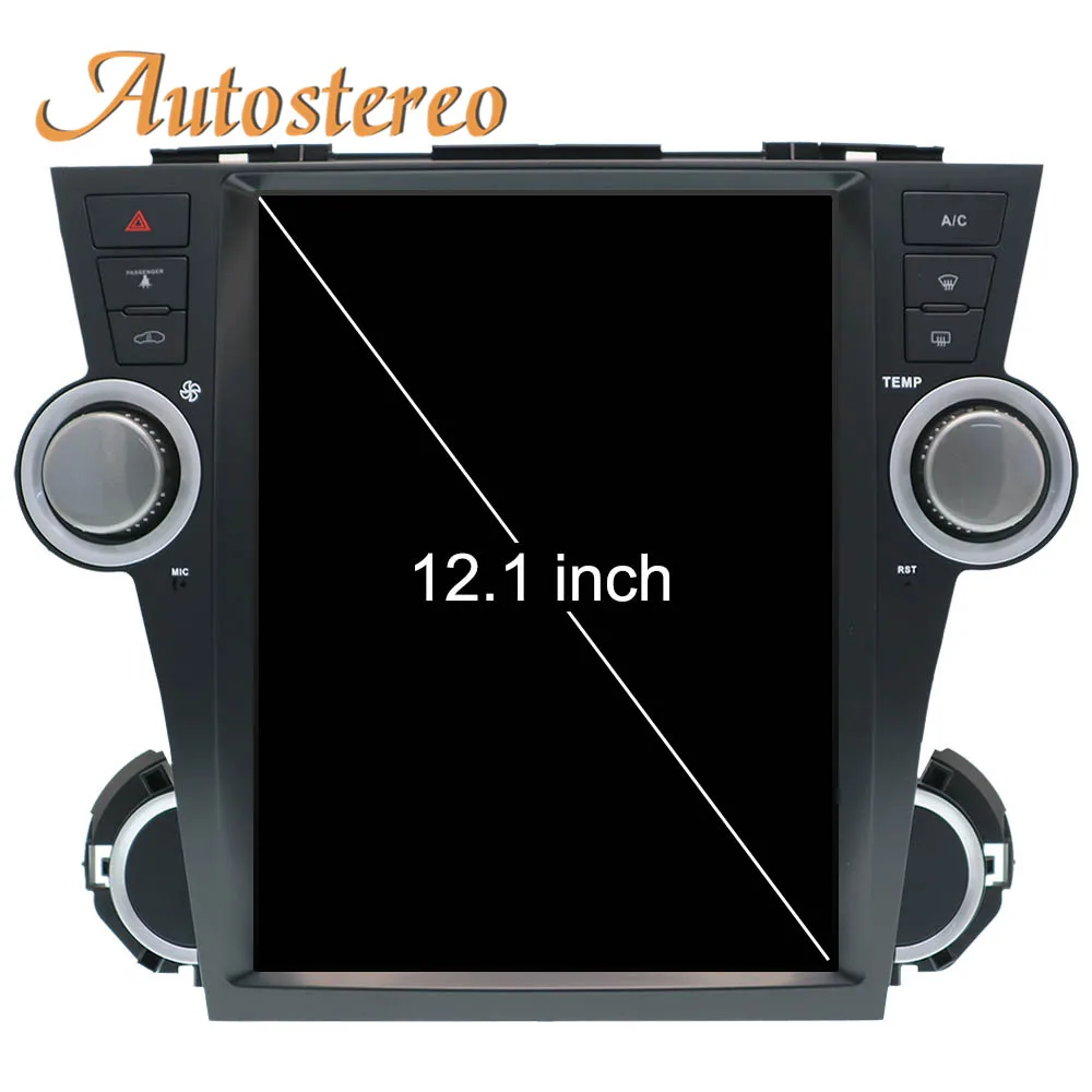 Clearance Android 9.0 4GB RAM Tesla style Car No DVD Player GPS Navigation For Toyota Highlander 2007-2013 auto headunit multimedia player 2