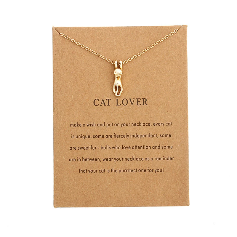 

Cute Cat Lover Pendant Necklace For Women Accessories Gold Silver Color Alloy Cat Short Chain Necklace 2018 Fashion Jewelry Gift