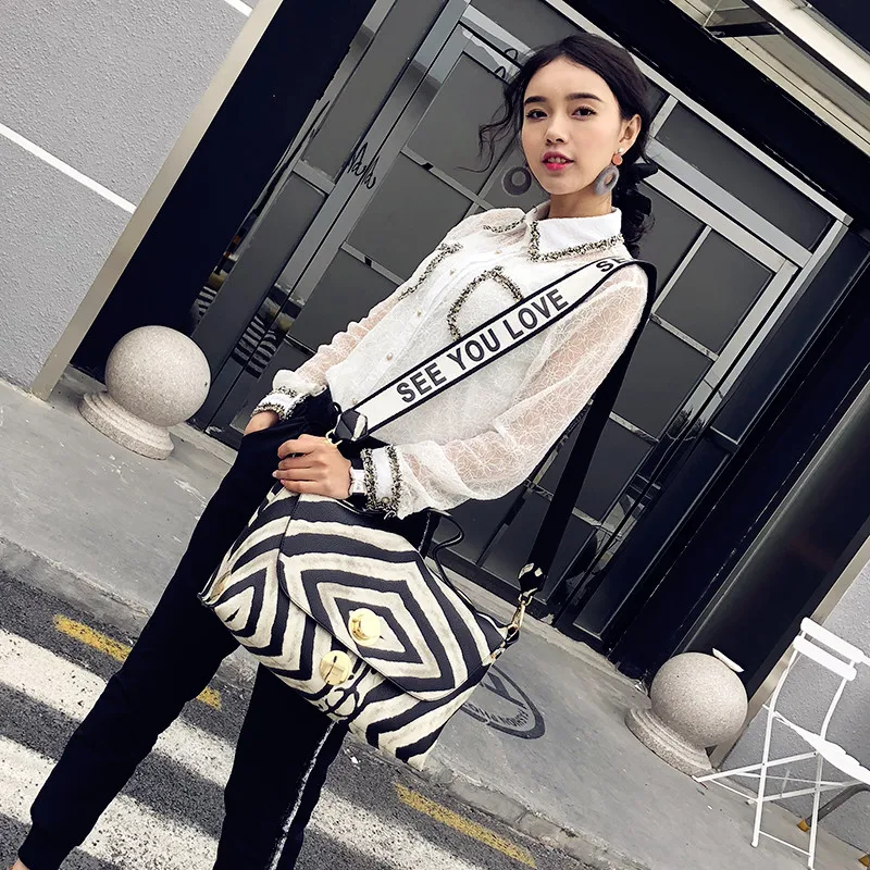 envelope bag stylish female big handbag leisure shoulder bag women zebra grain large capacity pu leather bag for girls tote (17)