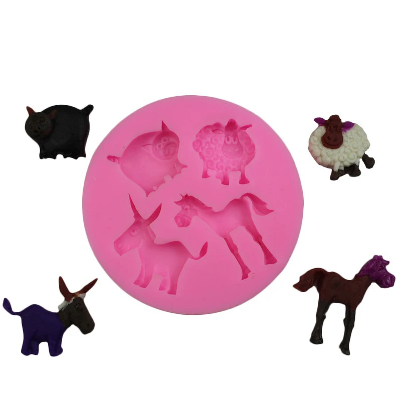 DIY силикатная форма рай для животных корова, овца Свинья силиконовые формы декоративный бордюр инструменты Кремнеземные формы