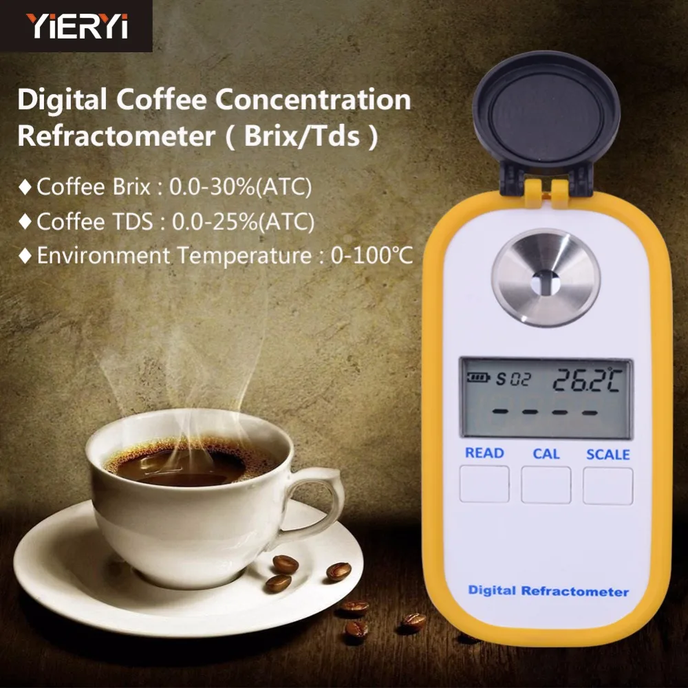 yieryi Digital Coffee Concentration Refractometer Brix TDS Coffee Brix