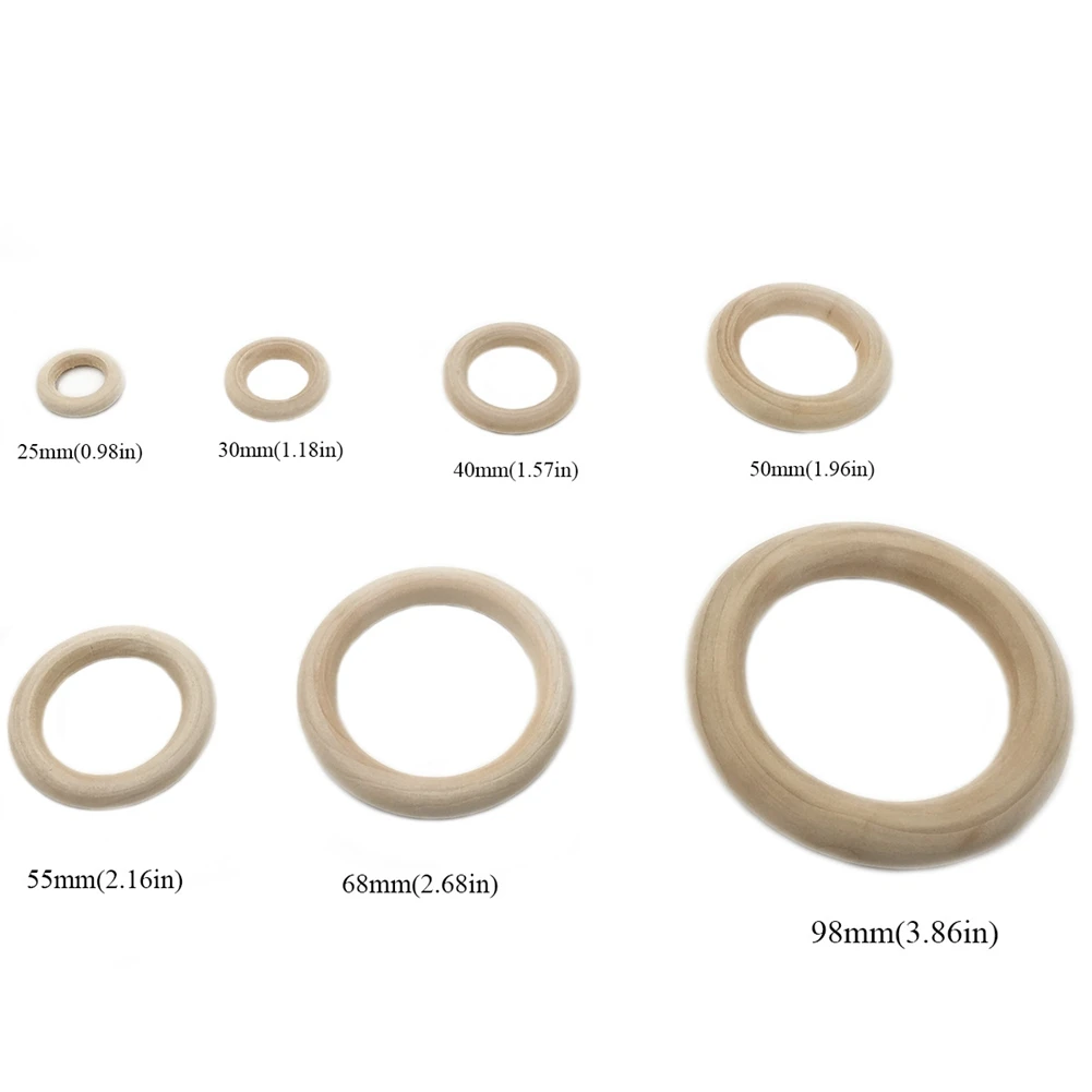 

20 Pcs Wood Rings Natural Maple Baby Teether For Baby Necklace Bracelets Play DIY Crafts FJ88