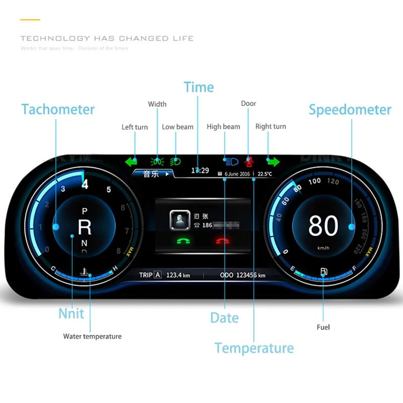 Top LiisLee Instrument Panel Replacement Dashboard Entertainment Intelligent System for Toyota Highlander Kluger XU50 2013~2019 4