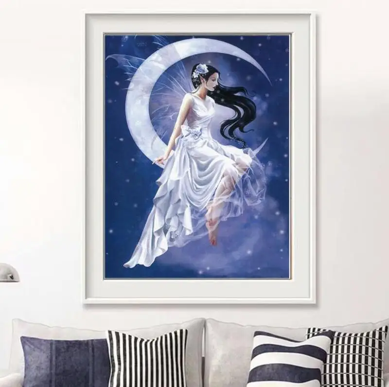 5D Diamond Painting Full Round Embroidery Beauty of the moon Cross Stitch Rhinestone Mosaic Sale | Дом и сад