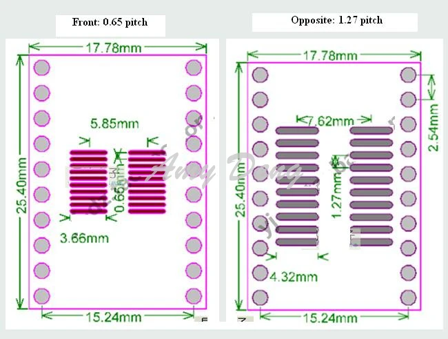 100 шт./лот Pb-free SOP20 очередь DIP SSOP20 переходная пластина SOIC20 TSSOP20 SMT очередь DIP 1,27 мм