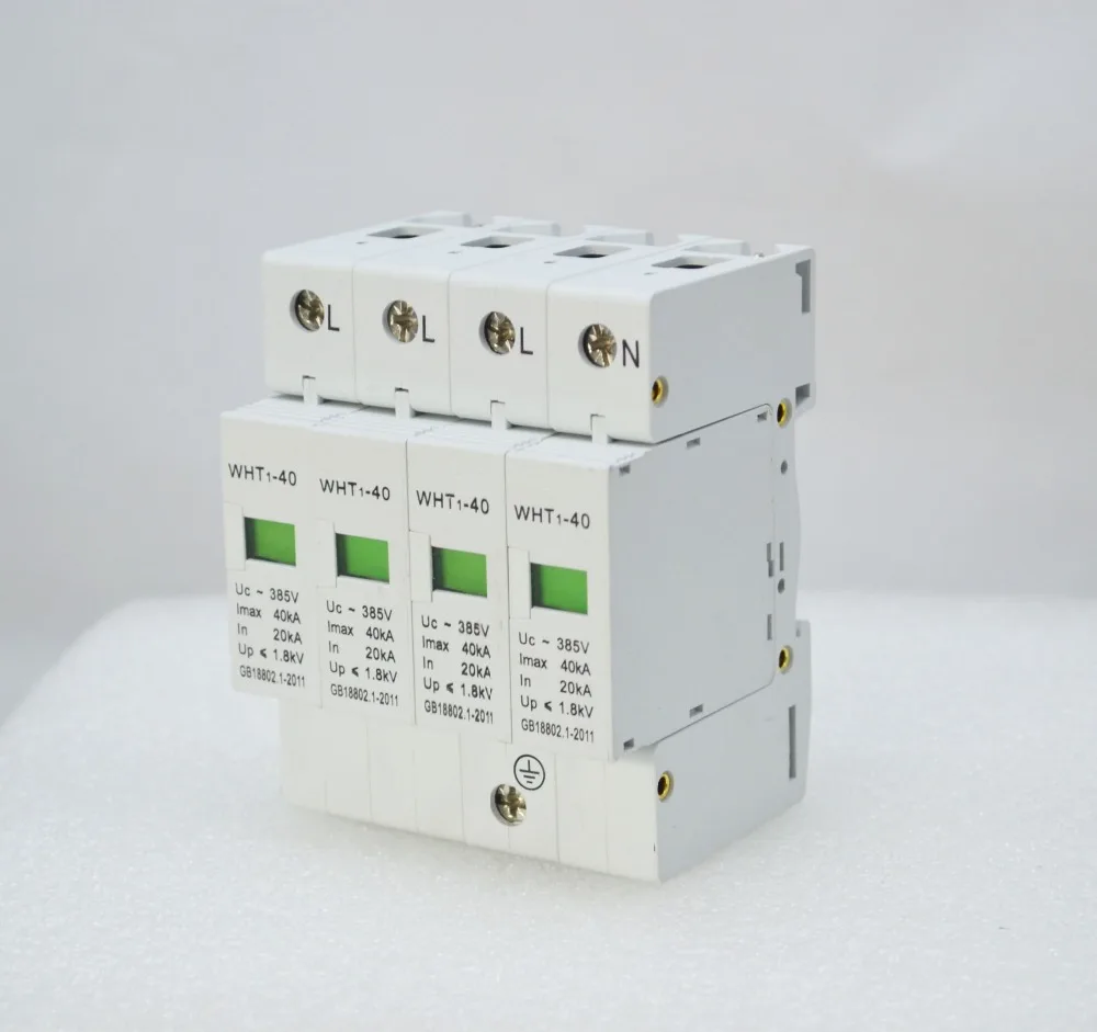

3P+N 20KA~40KA C ~385VAC Arrester Device SPD House Surge Protector device Protective Low-Voltage