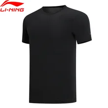 Li-Ning мужская тренировочная серия футболка на сухой дышащей подкладке из полиэстера и спандекса, комфортная Спортивная футболка ATSN281 MTS2861