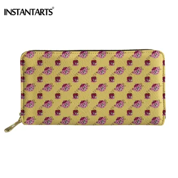 

INSTANTARTS Boston Tea Party Printing Women PU Wallet Zipper Cash Money Bags Female Multi-Cards Bits Cluth Purse Phone Holder