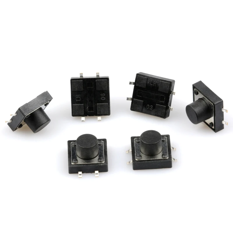 50 шт. SMT SMD 12*12*4,3/5/6/7/8/9/10/12 мм Сенсорная Кнопка Микропереключатель 12x12