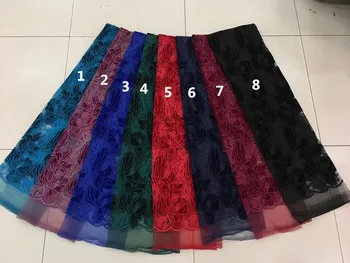 

Unique embroidered lace fabric sat-61918 french net lace fabric for women garment
