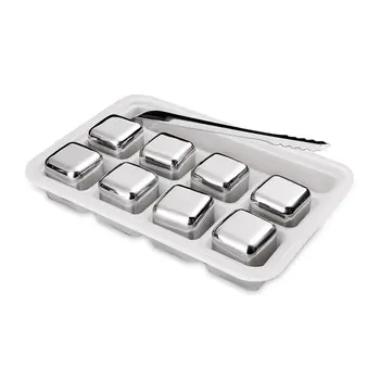 

8pcs/set Stainless Steel Beer Chiller with Storage Box and Clips Whisky Ice Cubes Wiskey Wine Beer Bartending Bar Supplies