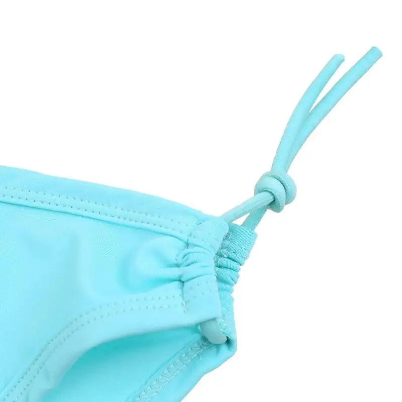2018 Kids Baby Girls Solid Halter Ruffles Tankini  (24)