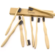 DR. PERFECT 24 шт. детская бамбуковая Зубная Щетка Оптом Экологичная деревянная бамбуковая зубная щетка для ухода за полостью рта черная головка