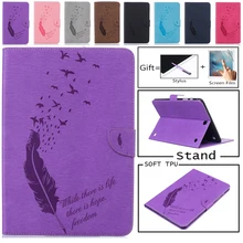 Luxury Feather Case For Samsung Galaxy Tab A 9.7 Inch SM-T555 T550 PU Leather Stand Flip SM-T550 Tablet Protective Cover + Film Luxury Feather Case For Samsung Galaxy Tab A 9.7 Inch SM-T555 T550 PU Leather Stand Flip SM-T550 Tablet Protective Cover + Film