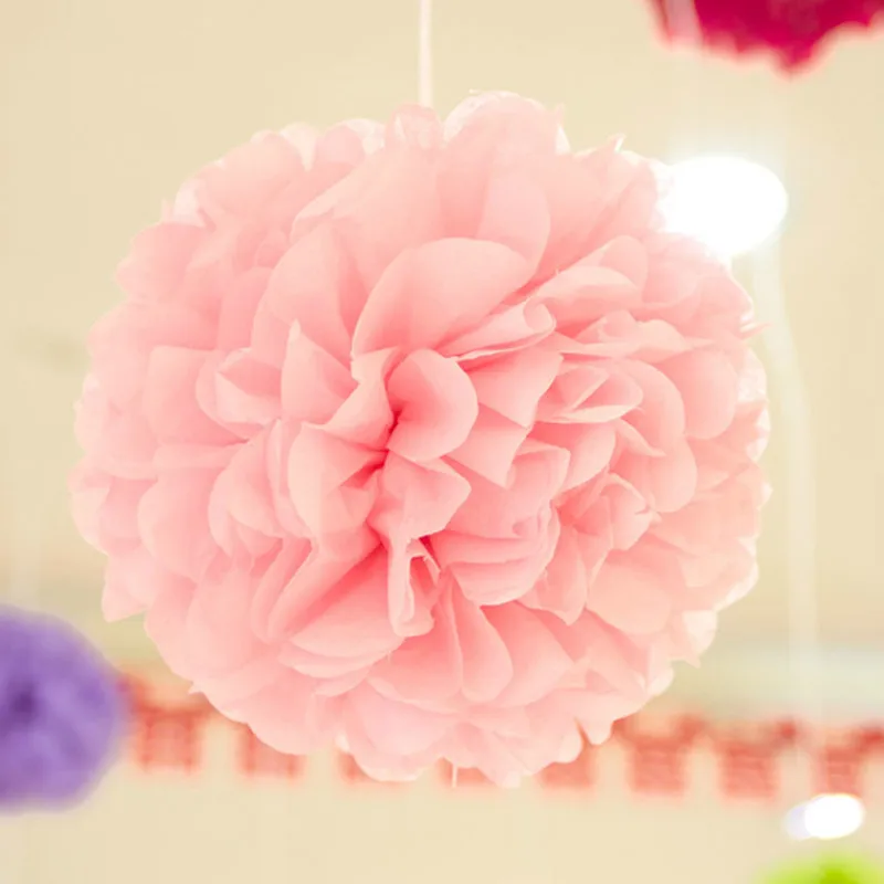 

6" ( 15cm ) 10pcs Pom Pom Tissue Paper Flowers Ball Multicolor Fleur DIY Wedding Mariage Decoration Free Shipping