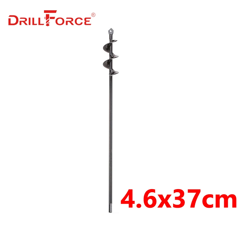 4.6CMx37CM Drillforce садовый плантатор спиральное сверло Цветочная лампа шестигранный вал шнек Садоводство постельные принадлежности посадочный пост отверстие экскаватор инструменты - Цвет: 4.6CMx37CM