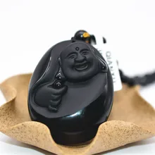 QIANXU черный Будда из вулканического стекла ожерелье кулон нефрит ювелирные украшения Прекрасные ювелирные украшения