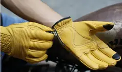 Мода ретро досуг uglyBROS Перчатки moto rcycle Перчатки локомотив кожа Перчатки унисекс moto Перчатки желтый Размер: S-2XL