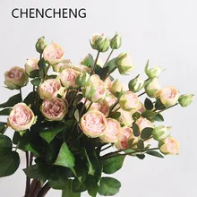 CHENCHENG, 67 см, искусственные цветы, букет роз, имитация, искусственный цветок, пион, романтичный сушеный, художественный стиль, домашний декор