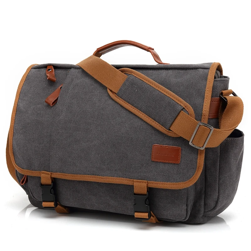 Ретро Темно-серая холщовая 15 15,6 мужская сумка на плечо для ноутбука, сумка-мессенджер для macbook PRO 15,4 17 17,3, сумка для компьютера 5112