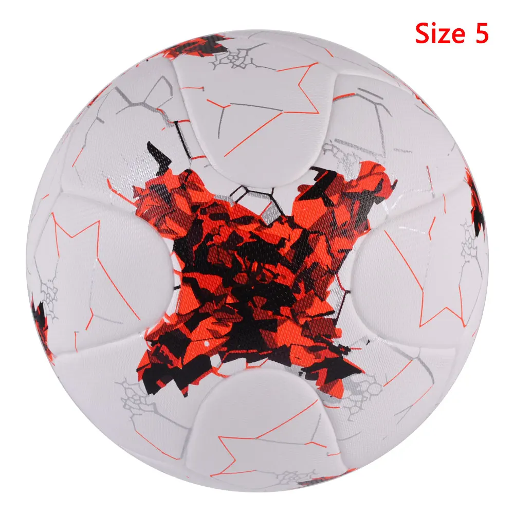 Футбольный мяч из искусственной кожи, официальный размер 4 размера 5, футбольный мяч, футбольные мячи, футбольные мячи для тренировок на открытом воздухе - Цвет: R-Red White size 5