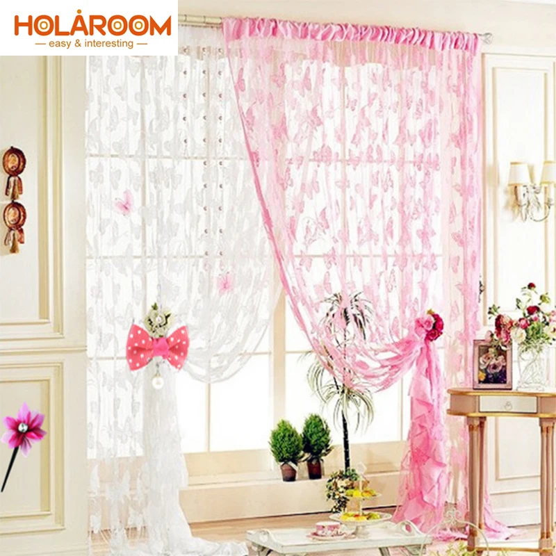 

10 color Butterfly Curtain solid Rope Yarn Dyed Curtains for kitchen solid Polyester Curtain for Window Living room 100x200cm