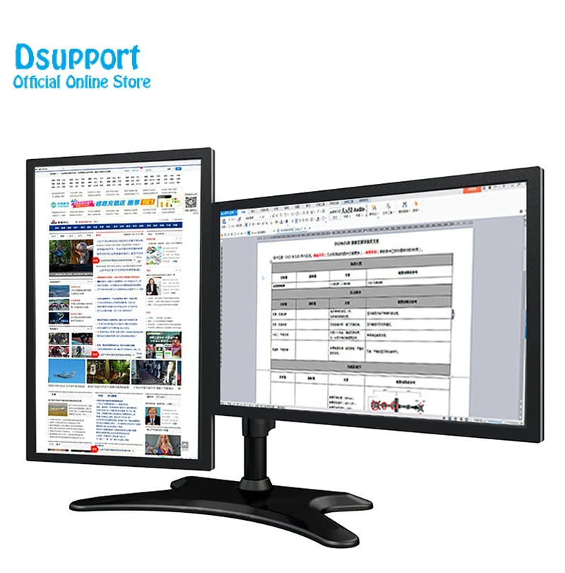 Алюминий сплав 15-27 дюймов Dual Monitor держатель 360 Вращение Бесплатная подъема наклона подставки монитора загрузки 10kgs каждая глава m227