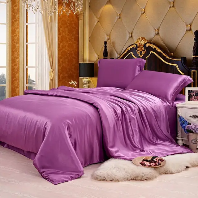 Free Shipping High quality mulberry silk duvet cover solid color
