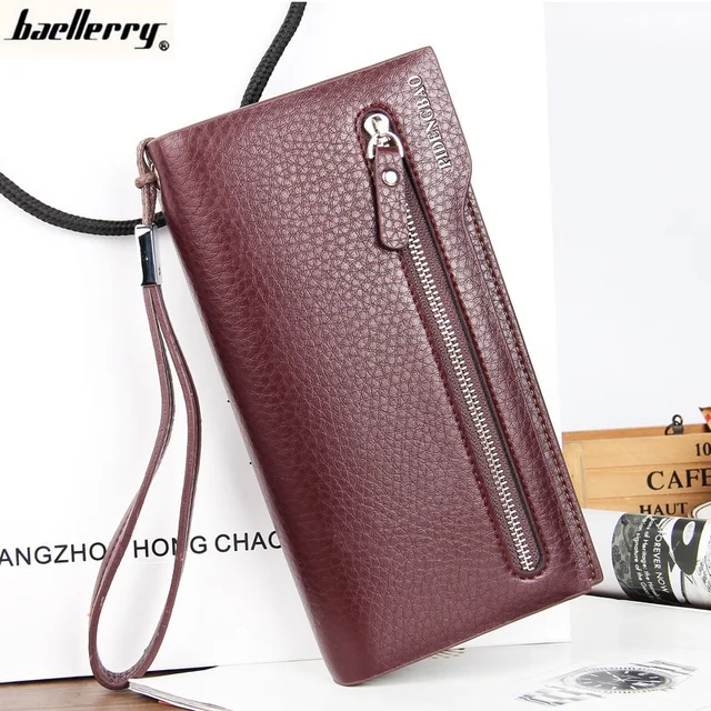 baellerry men s long leather wallet european and american style male