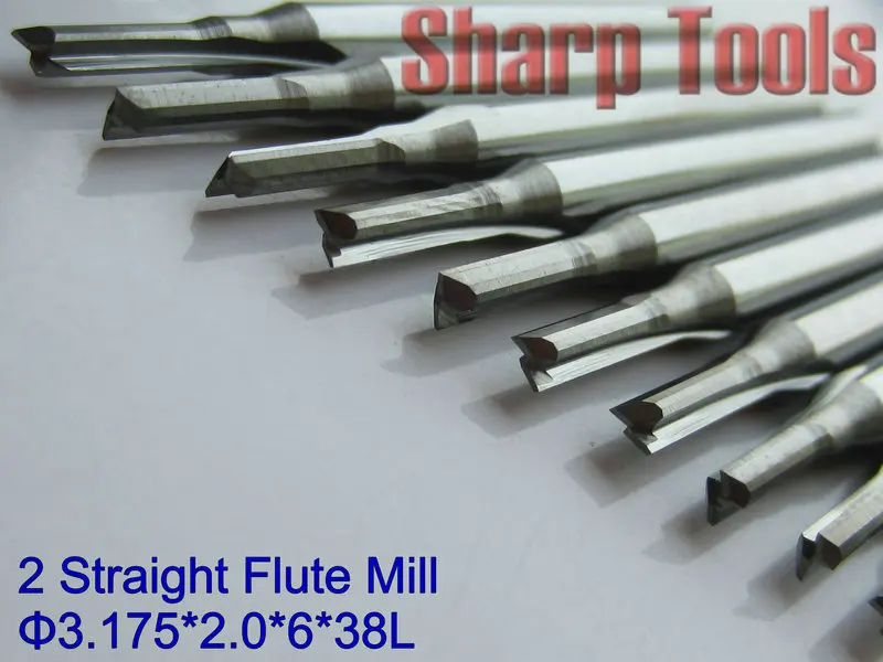 

Free Gift 3.175*2.0*6MM- 2 Flute Carbide CNC End Mill Bits Cutter Straight Router Bit Tool for Cutting Wood Router Machine Lathe