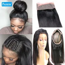 360 Lace Frontal Closure Pre Plucked 8A 360 Lace Remy Virgin Hair Silk Straight Human Hair Band Lace Frontals With Baby Hair