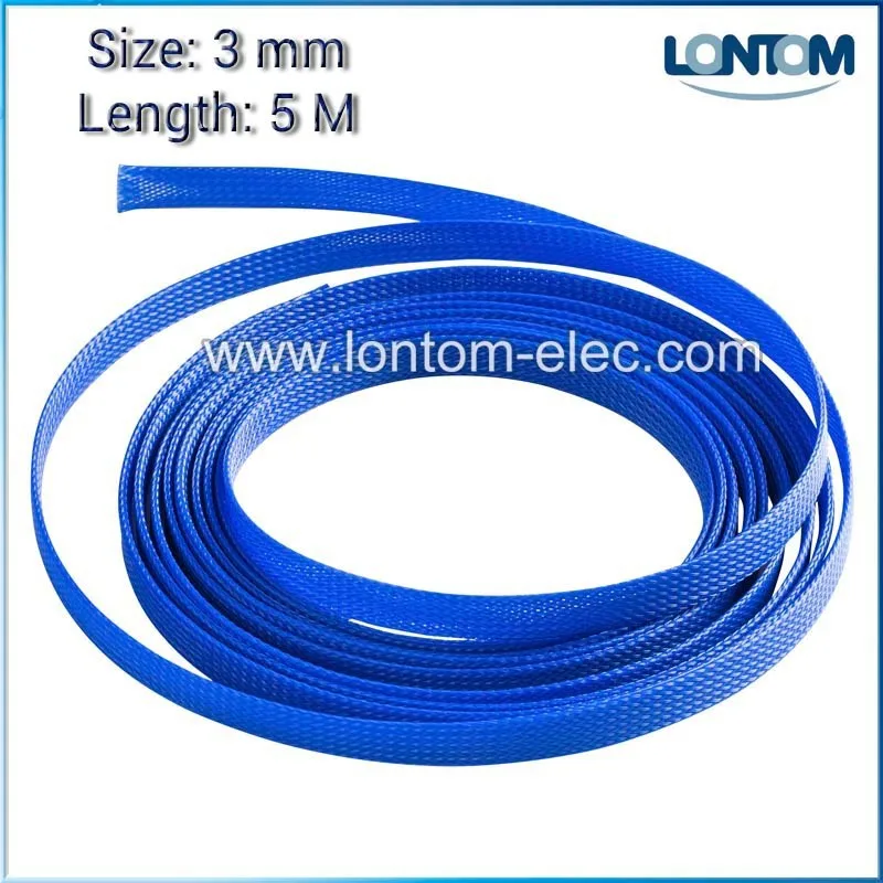 Dark Blue Braided Cable Sleeving 3 Weave Auto Wire Harnessing//Sheathing 3mm-25mm